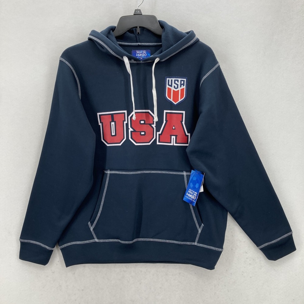 USA Hoodie Sweatshirt Mens M Game of the World Soccer Pullover Juego Del Mundo